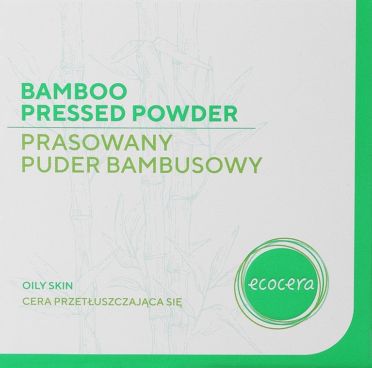 Kompaktpuder mit Bambus-Extrakt für fettige und gemischte Haut - Ecocera Bamboo Pressed Face Powder