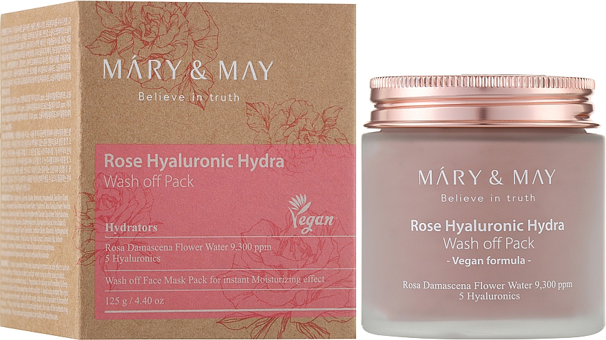 Reinigende Maske mit Rosenextrakt und Hyaluronsäure - Mary & May Rose Hyaluronic Hydra Wash Off Pack — Bild N2