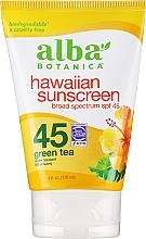 Düfte, Parfümerie und Kosmetik Sonnenschutzcreme Grüner Tee SPF 45 - Alba Botanica Natural Hawaiian Sunscreen Revitalizing Green Tea Broad Spectrum SPF 45