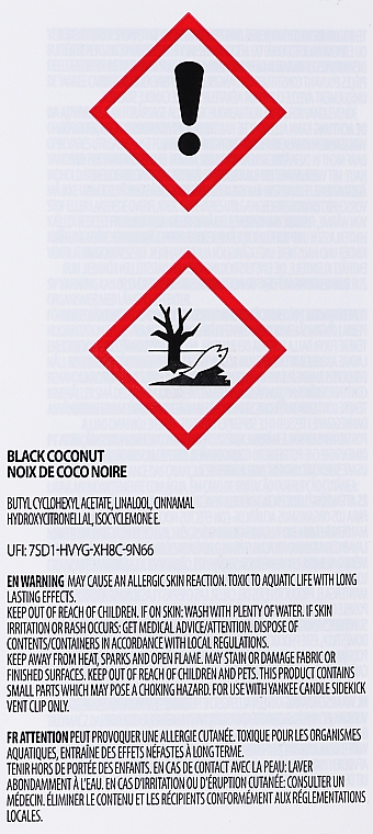 Auto-Lufterfrischer Black Coconut - Yankee Candle Black Coconut (Refill) — Bild N2