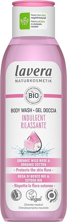 GESCHENK! Duschgel - Lavera Indulgent Organic Wild Rose & Organic Cotton Body Wash — Bild N1