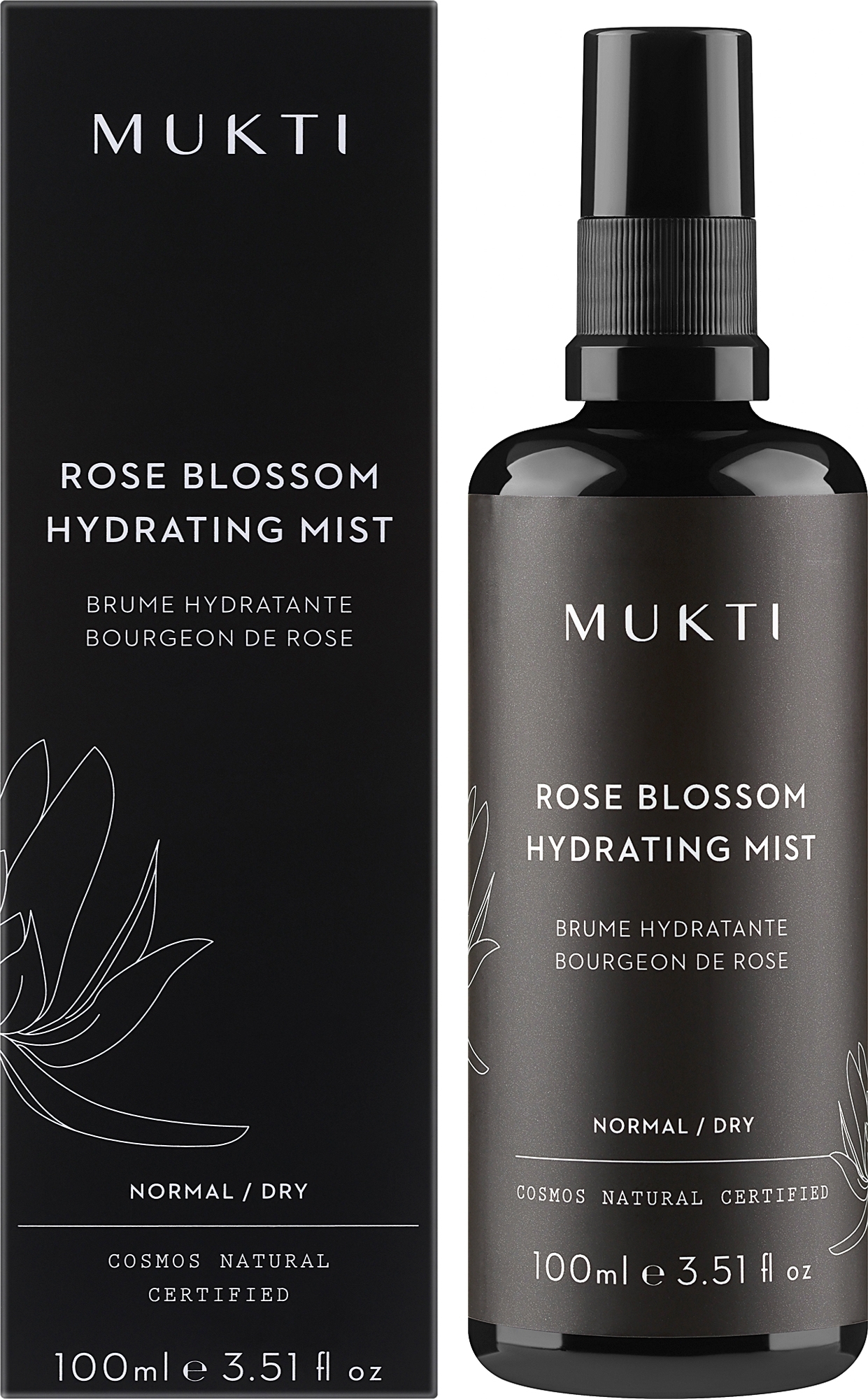 Feuchtigkeitsspendendes Gesichtsspray mit Rosenblüten - Mukti Organics Rose Blossom Hydrating Mist  — Bild 100 ml