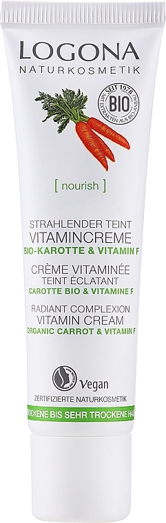 Leicht getönte und feuchtigkeitsspendende Vitamincreme für das Gesicht mit Bio-Karotte - Logona Facial Care Vitamin Cream Organic Carrot — Bild N1