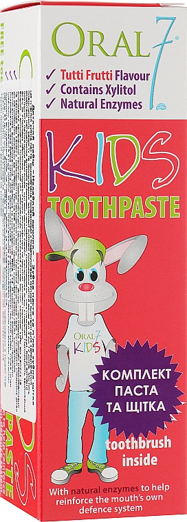 Zahnpflegeset für Kinder - Oral7 Kids Toothpaste (Zahnpasta 65g + Zahnbürste) — Bild N1