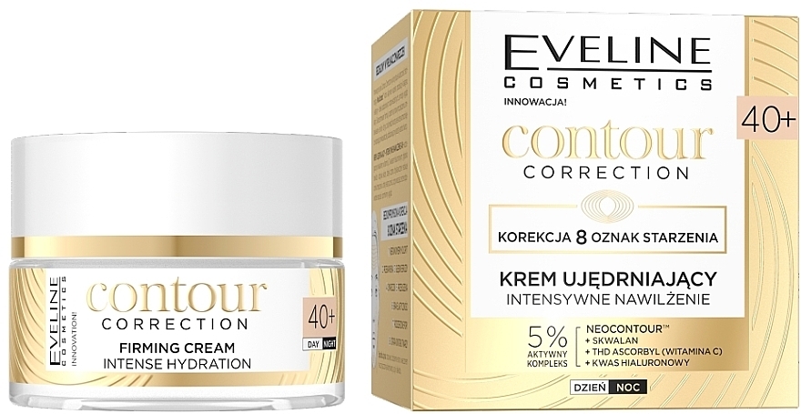 Intensiv feuchtigkeitsspendende und straffende Creme - Eveline Contour Correction Firming Cream 40+ Intense Hydration — Bild N1