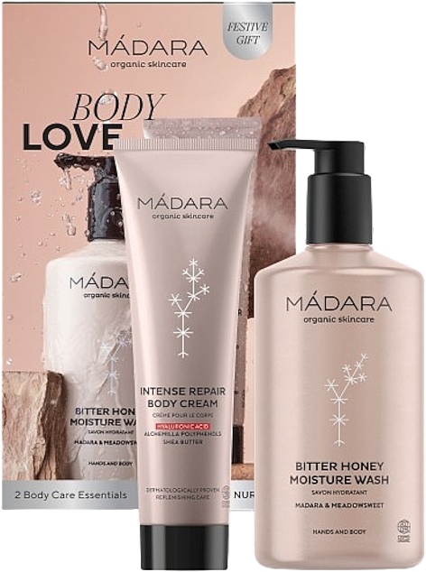 Badepflegeset - Madara Cosmetics Body Love Duo Set (Körperpeeling 150ml + Waschgel 500ml) — Bild N1