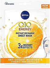 Düfte, Parfümerie und Kosmetik Energetisierende Anti-Falten Tuchmaske - Nivea Q10 Plus Vitamin C Anti-Wrinkle+Energy Mask