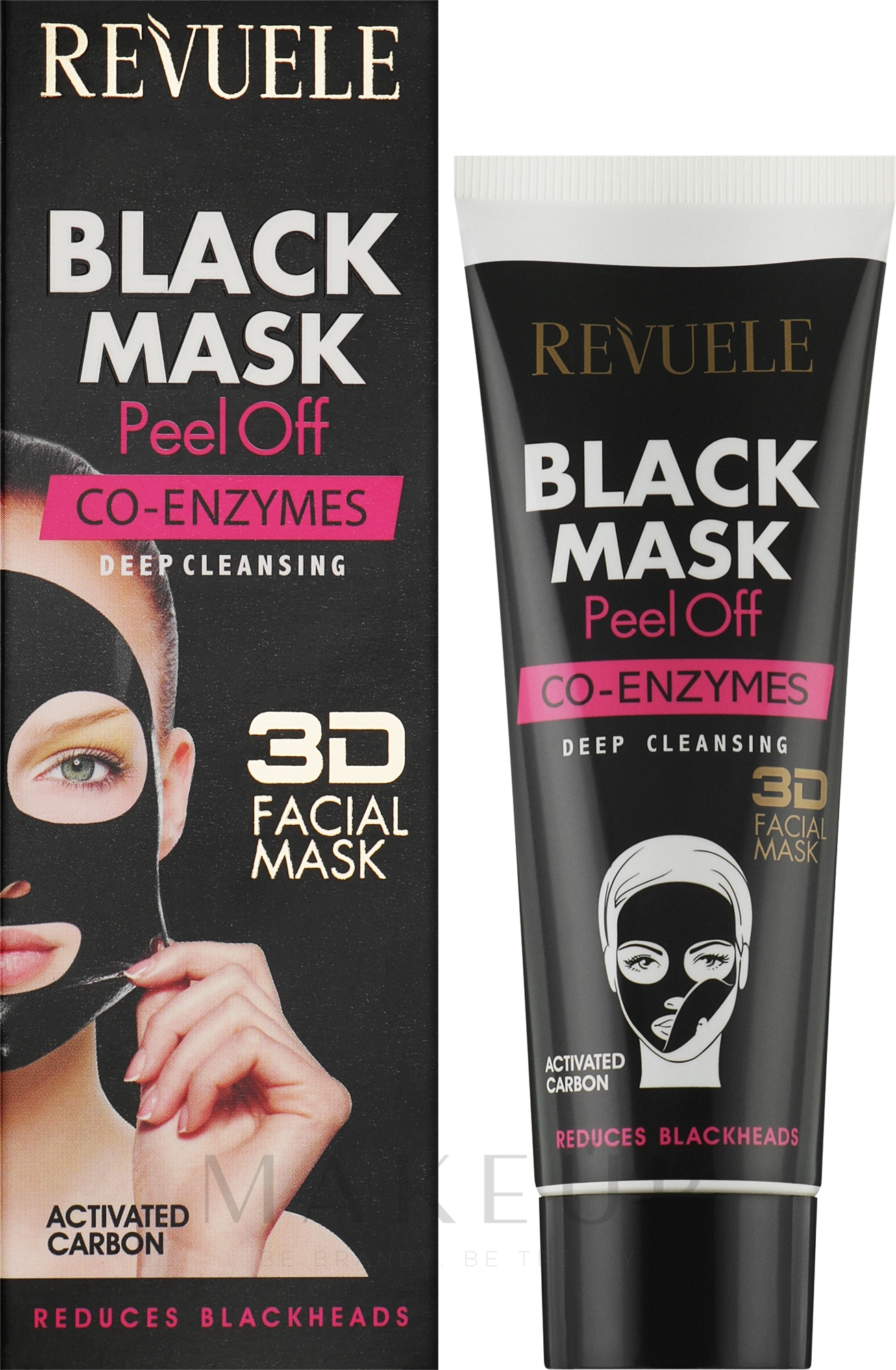 Schwarze Peel-Off Gesichtsmaske mit Coenzym Q10 - Revuele Black Mask Peel Off Co-Enzymes — Bild 80 ml