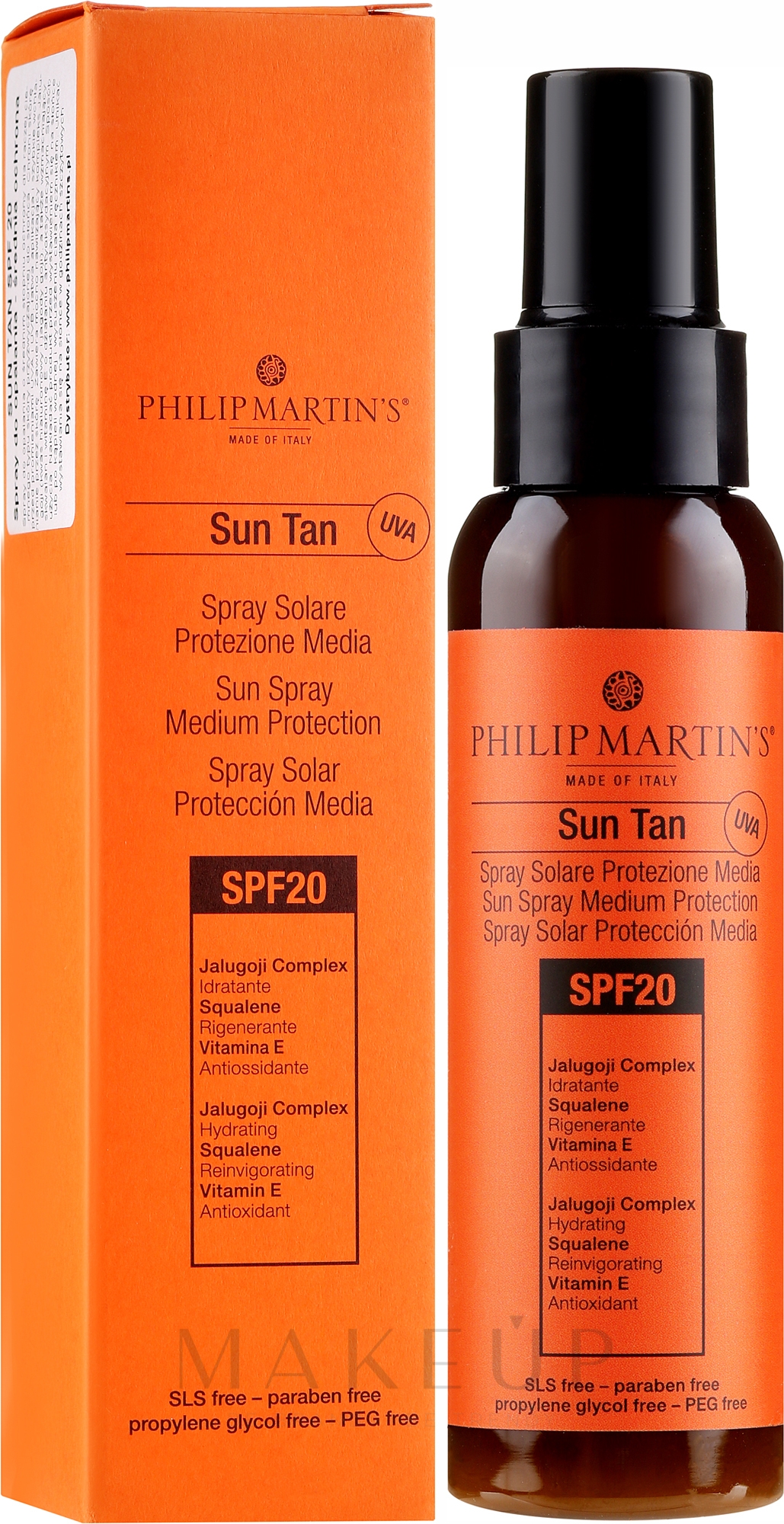 Sonnenschutzlotion für den Körper mit Vitamin E SPF 20 - Philip Martin's Sun Tan SPF 20 — Bild 100 ml
