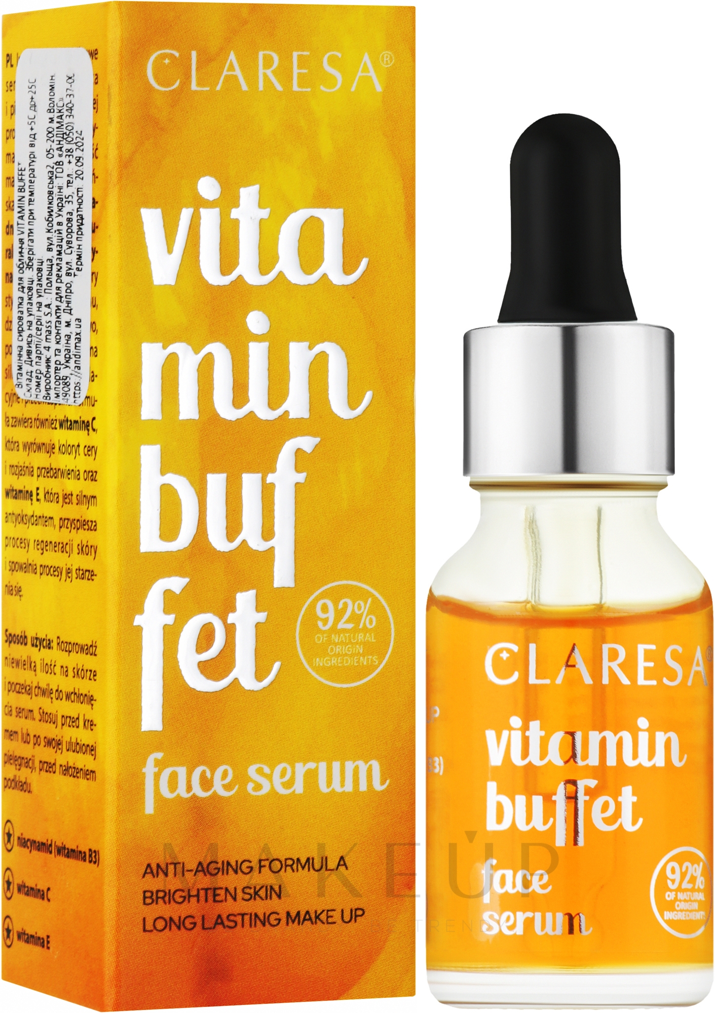 Vitamin-Gesichtsserum - Claresa Vitamin Buffet Serum For Faces — Bild 16 g