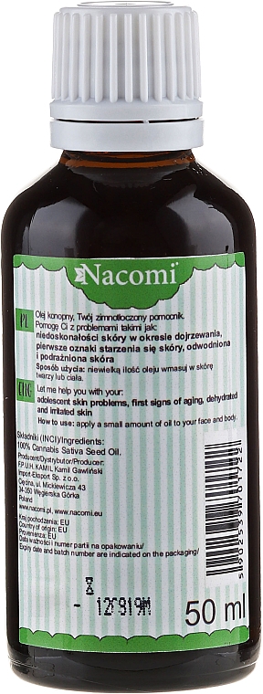 Hanfsamenöl - Nacomi Hemp Seed Oil — Bild N2