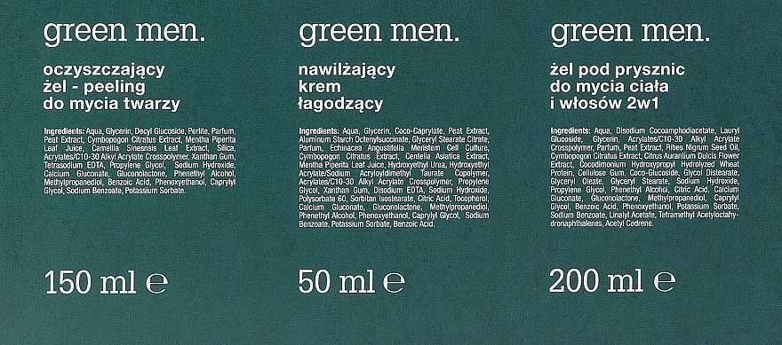 Set - Tolpa Green Men 2024 Set (Gesichtswaschgel/150ml + Gesichtscreme/50ml + Duschgel/200/ml) — Bild N3