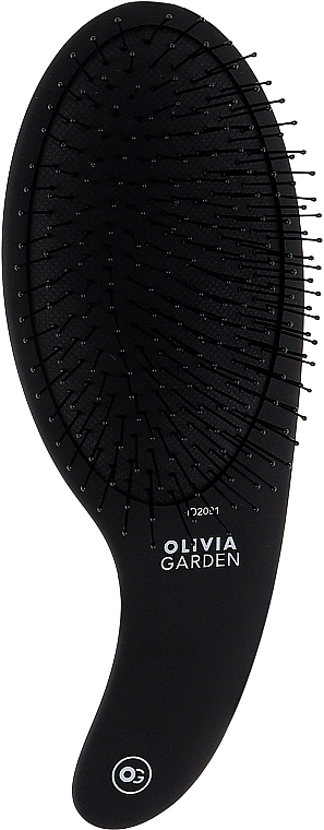 Haarmassagebürste schwarz - Olivia Garden Expert Care Curve Nylon Bristles Matt Black — Bild N1