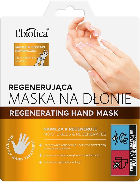 Regenerierende und feuchtigkeitsspendende Handmaske in Handschuh-Form - L'biotica Home Spa — Bild N1