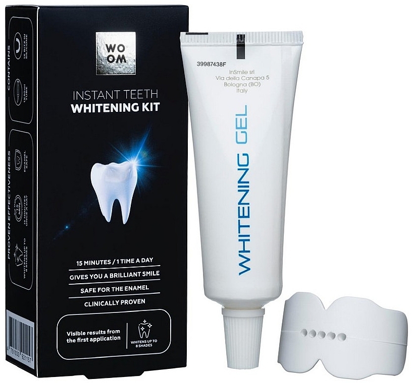 Zahnaufhellungsset - Woom Instant Teeth Whitening Kit (gel/30ml + mold) — Bild N1