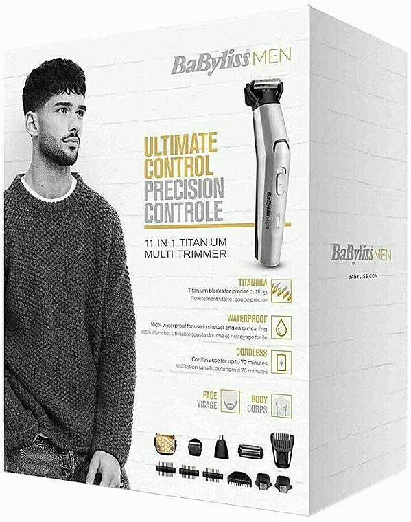 Wasserdichter Haarschneider aus Titan MT861E - BaByliss MEN Titanium 11-in-1 Multi-Grooming Kit — Bild N3