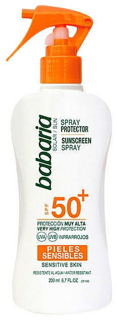 Wasserfestes sonnenschützendes Körperspray für empfindliche Haut SPF 50 + - Babaria Spray Pele Sensivel SPF50 + — Bild N1