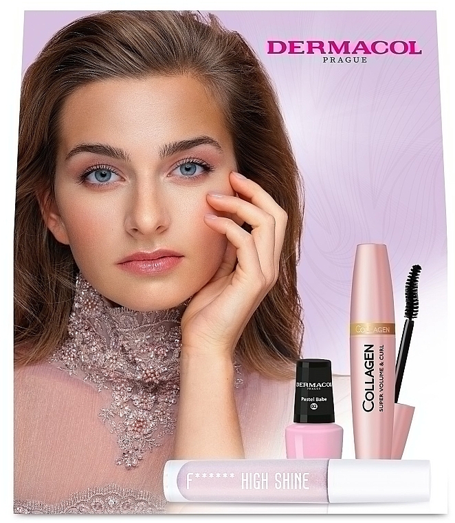 Make-up Set - Dermacol Collagen Set (Mascara 12ml + Lipgloss 4ml + Nagellack 5ml)  — Bild N1