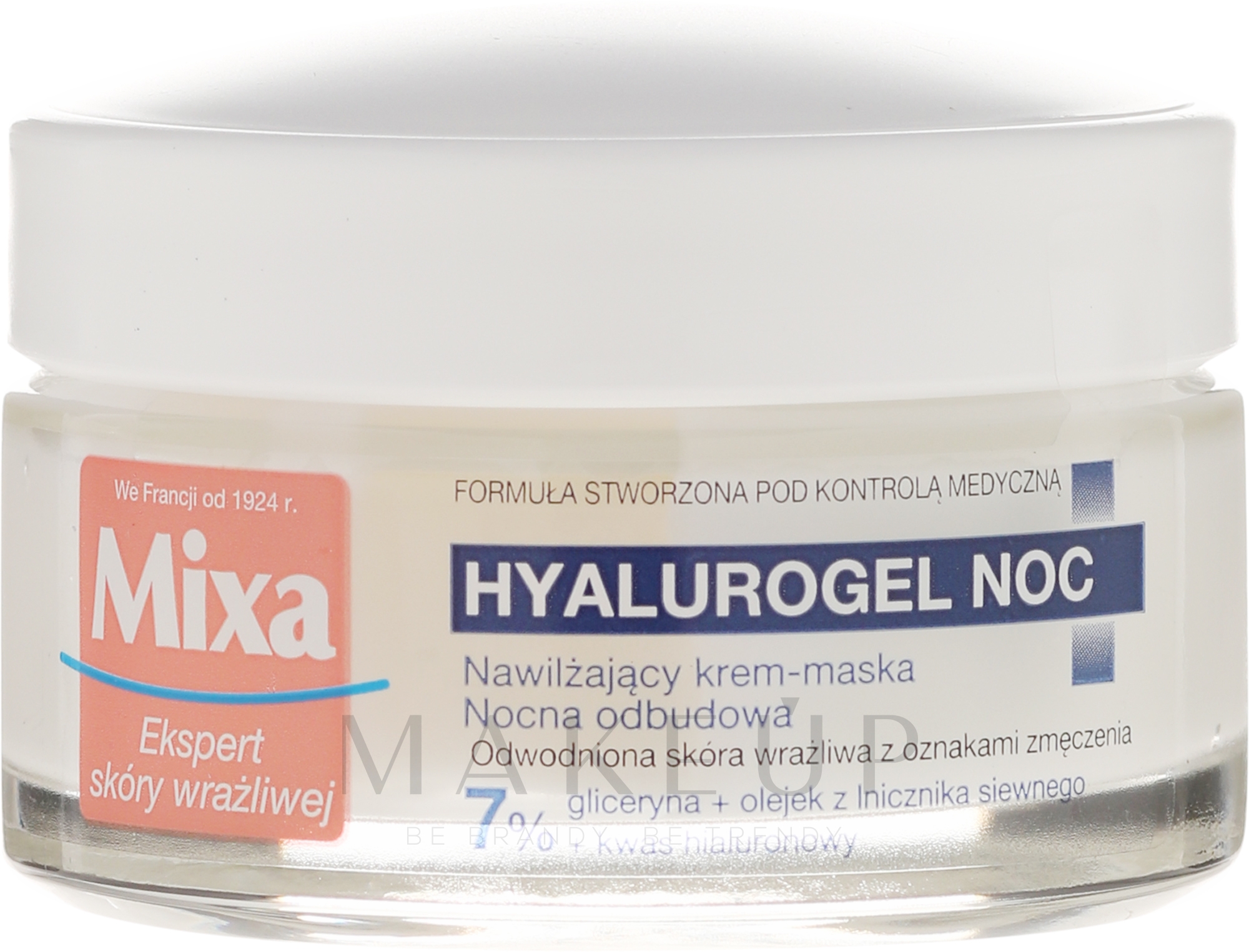 Creme-Maske mit Hyaluronsäure für die Nacht - Mixa Sensitive Skin Expert Hyalurogel Skin Night — Foto 50 ml
