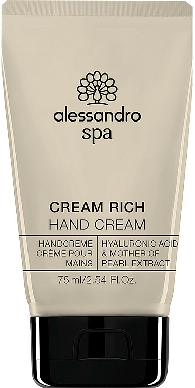 Handcreme mit Hyaluronsäure und Perlenextrakt - Alessandro International Spa Cream Rich Hand Cream — Bild N1