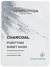 Tief reinigende Tuchmaske für das Gesicht mit Aktivkohle und Vulkanasche 5 St. - Revolution Skincare Charcoal Purifying Sheet Mask — Bild N1