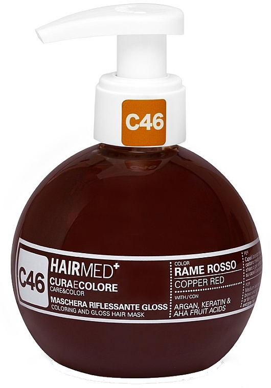 Pflegende Tönungsmaske für das Haar mit Argan, Keratin und AHA-Fruchtsäuren 200 ml - Hairmed Coloring And Gloss Hair Mask — Bild N1