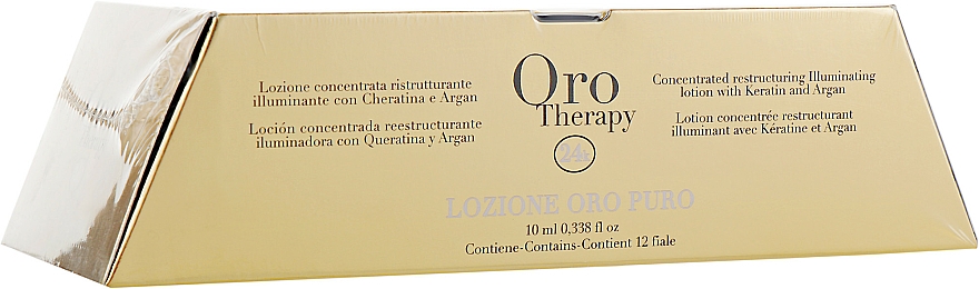Konzentrierte und regenerierende Haarlotion mit Keratin, Arganöl und Gold - Fanola Oro Therapy Lotion — Bild N1