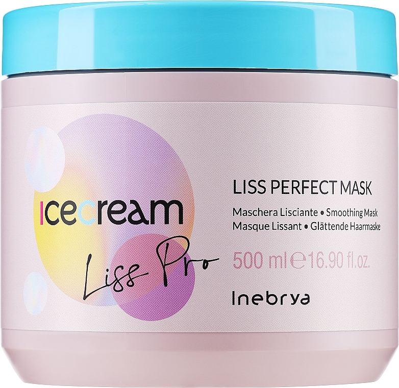 Glättende Haarmaske mit Kaviar für widerspenstiges und krauses Haar - Inebrya Ice Cream Liss-Pro Liss Perfect Mask