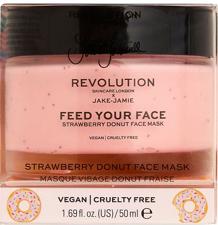 Feuchtigkeitsspendende Gesichtsmaske mit Erdbeere - Revolution Skincare x Jake Jamie Strawberry Donut Face Mask — Bild N2