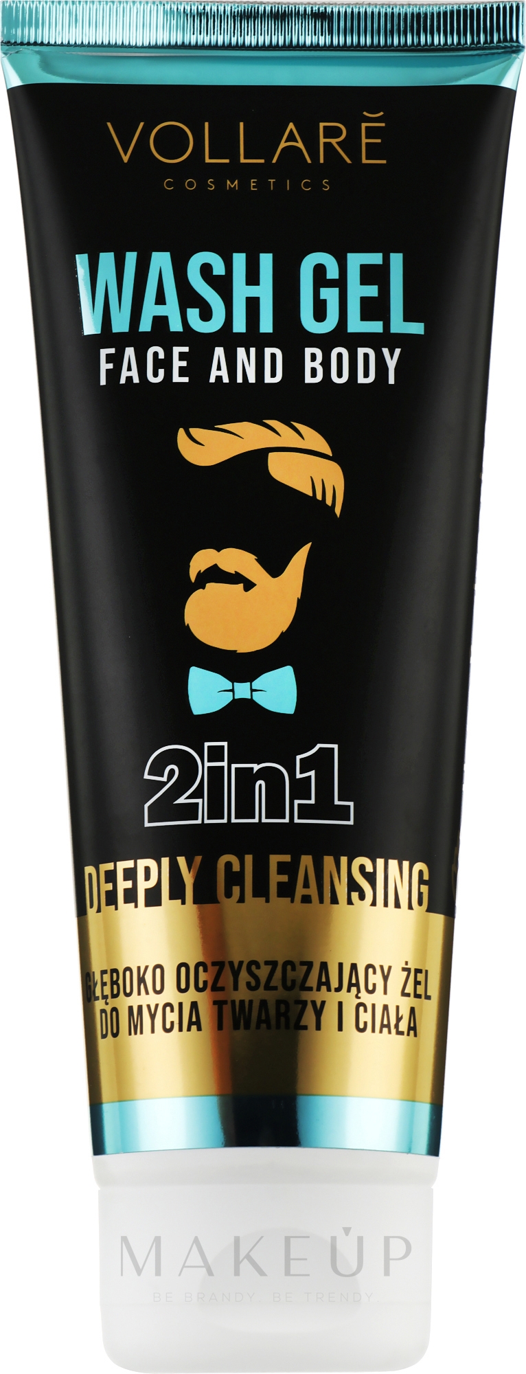 Reinigungsgel für Gesicht und Körper - Vollare Face & Body Wash Gel 2in1 Deeply Cleansing Men — Bild 250 ml