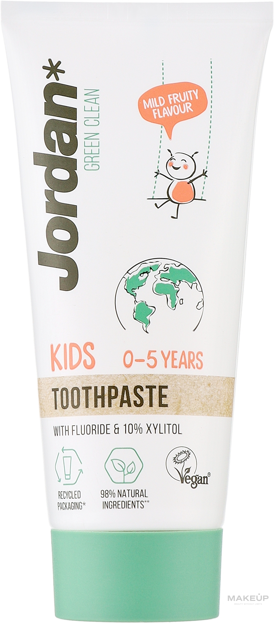 Kinderzahnpasta 0-5 Jahre mit Fruchtgeschmack - Jordan Green Clean Kids — Bild 50 ml