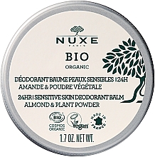 Düfte, Parfümerie und Kosmetik Deo-Basam für empfindliche Haut mit Pflanzenpulvern, Mandelöl und Orangenblütenduft - Nuxe Bio Organic 24HR Sensitive Skin Balm Deodorant