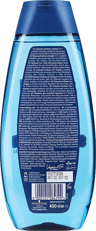 3in1 Shampoo für Männer mit Meeresmineralien und Aloe Vera - Schauma Men Sea Minerals + Aloe Vera 3 in 1 Shampoo — Bild N2