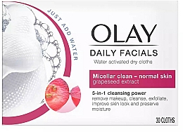 Düfte, Parfümerie und Kosmetik Wasseraktivierte Trockentücher für normale Haut - Olay Cleanse Daily Facials Eater Activated Dry Cloths