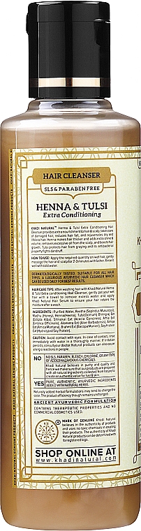 Natürliches Shampoo ohne SLS und Parabene - Khadi Natural Henna Tulsi Hair Cleanser — Bild N2