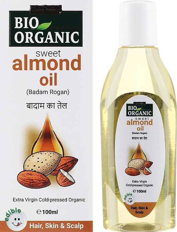 Kaltgepresstes Süßmandelöl - Indus Valley Bio Organic Cold Pressed Sweet Almond Oil — Bild N2