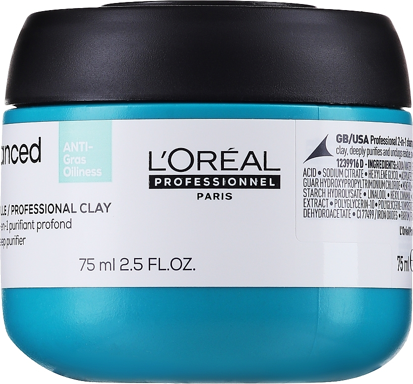 GESCHENK! Tiefenreinigende Tonerde für das Haar - L'Oreal Professionnel Scalp Advanced Anti-Oiliness 2 In 1 Deep Purifier Clay  — Bild N2