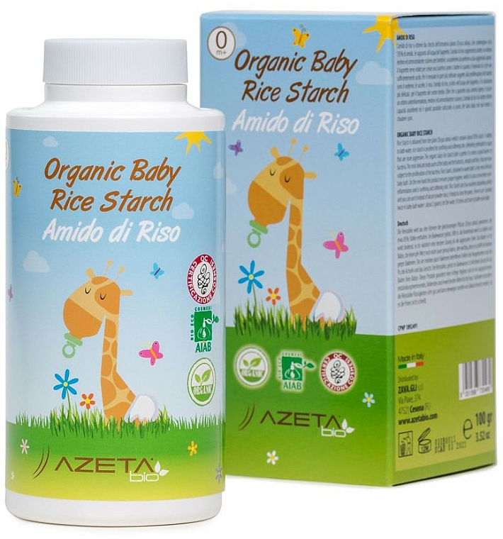 Bio Badepuder mit Reisstärke für Babys - Azeta Bio Organic Baby Rice Starch — Bild N1