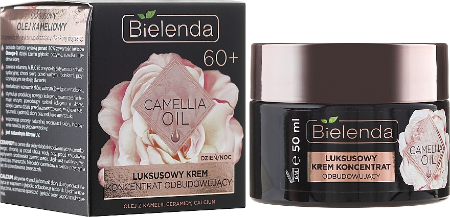 Luxuriöses regenerierendes Tages- und Nachtcreme-Konzentrat mit Kamelienöl 60+ - Bielenda Camellia Oil Luxurious Rebuilding Cream 60+ — Foto N1