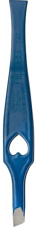 Pinzette geschnitten 8 cm blau  - Nippes Solingen Tweezer 747  — Bild N2