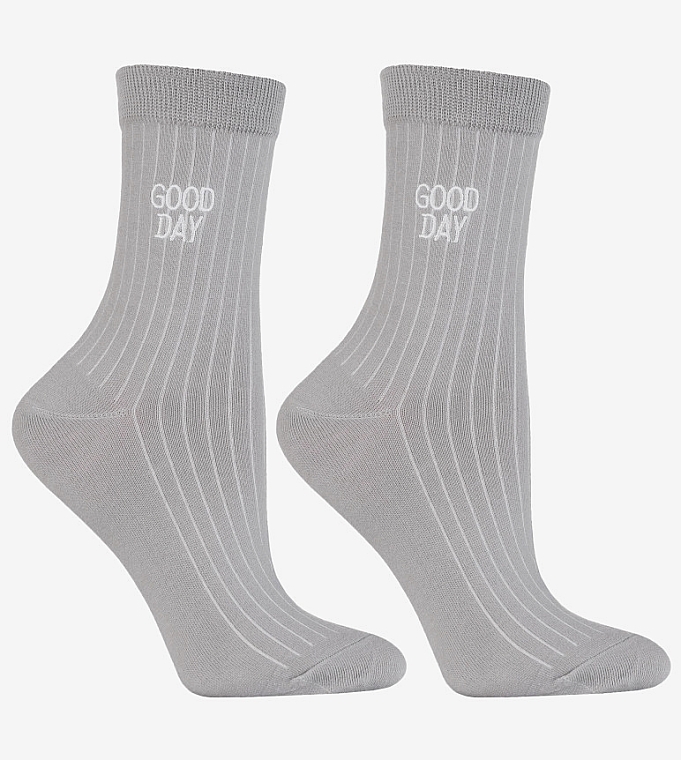 Lange Damensocken „Good Day“, grau - Moraj — Bild N1