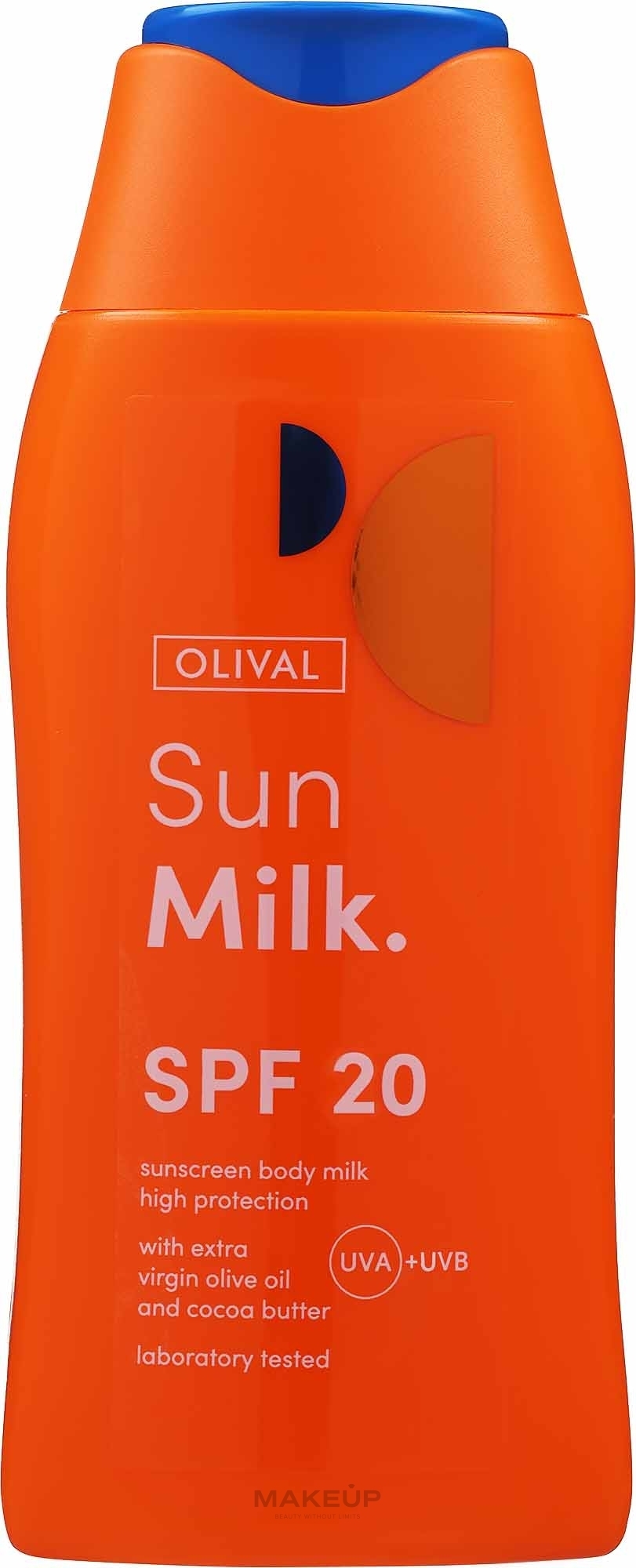 Sonnenschutzmilch für Körper und Gesicht SPF 20 - Olival Sun Milk SPF 20 — Bild 200 ml