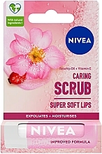 Düfte, Parfümerie und Kosmetik Lippenpeeling mit Hagebuttenöl und Vitamin E - Nivea Caring Scrub Super Soft Lips Rosehip Oil + Vitamin E