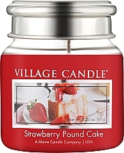 Düfte, Parfümerie und Kosmetik Duftkerze im Glas Erdbeerkuchen - Village Candle Strawberry Pound Cake