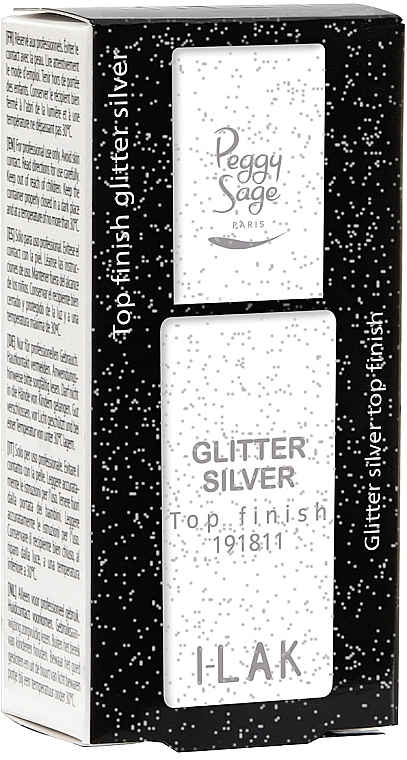 Nagelüberlack - Peggy Sage Top Finish Glitter Silver I-Lak — Bild N2