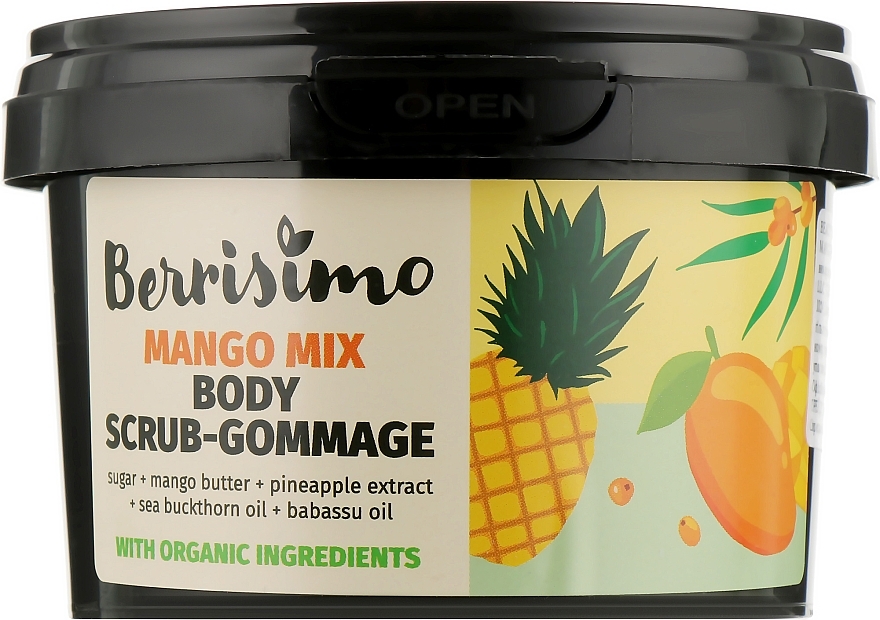 Körperpeeling-Gommage mit Mangobutter und Granatapfelextrakt - Berrisimo Mango Mix Body Scrub-Gommage