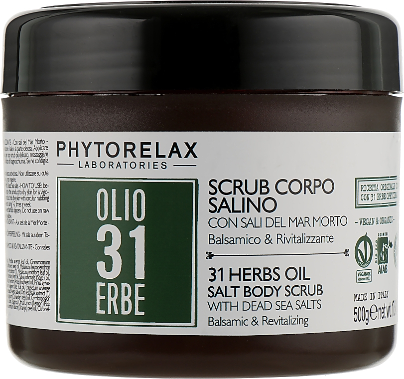 Entspannendes Salz-Körperpeeling - Phytorelax Laboratories 31 Herbs Oil Salt Body Scrub — Bild N1