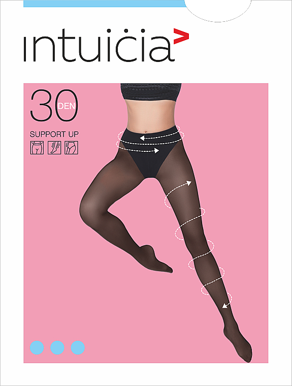 Strumpfhose SUPPORT 30 Den schwarz - Intuicia — Bild N1