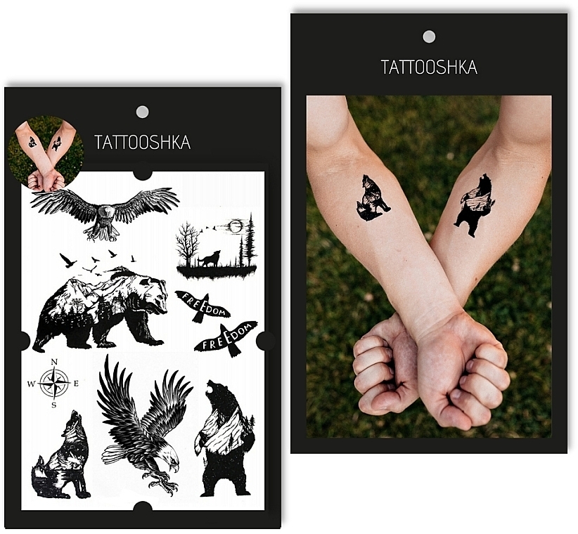 Set Temporäre Tattoos Wildlife - Tattooshka — Bild N1