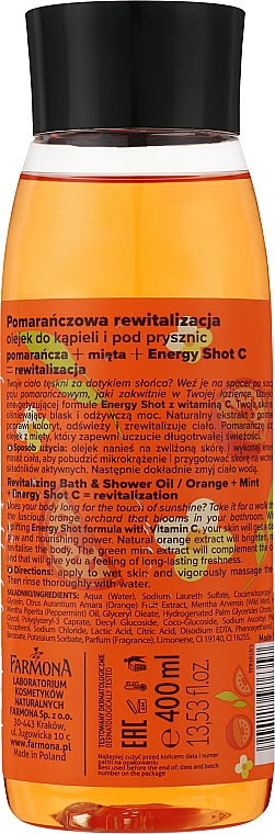 Regenerierendes Bade- und Duschöl mit Orange und Minze - Farmona Tutti Frutti Orange And Mint Bath And Shower Oil — Bild N2
